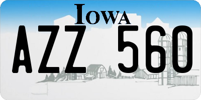 IA license plate AZZ560