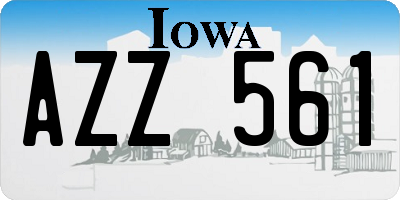 IA license plate AZZ561