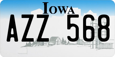 IA license plate AZZ568