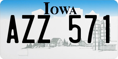 IA license plate AZZ571