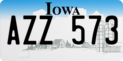 IA license plate AZZ573
