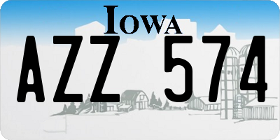 IA license plate AZZ574
