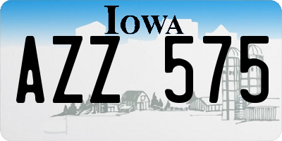 IA license plate AZZ575