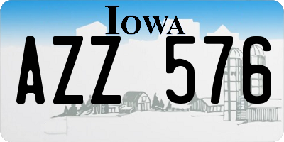 IA license plate AZZ576