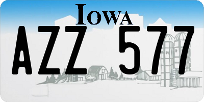 IA license plate AZZ577