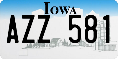 IA license plate AZZ581
