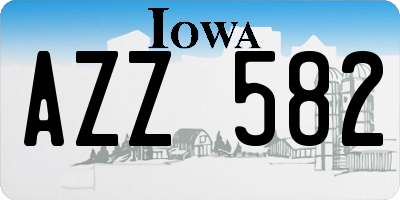IA license plate AZZ582