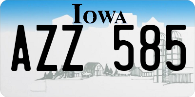 IA license plate AZZ585