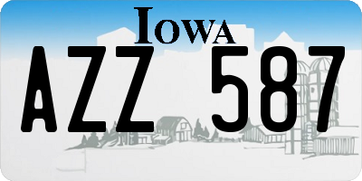IA license plate AZZ587
