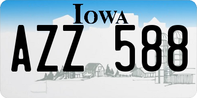 IA license plate AZZ588