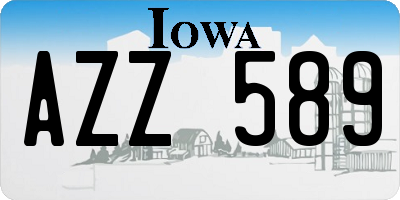 IA license plate AZZ589