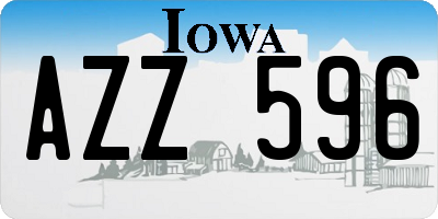 IA license plate AZZ596