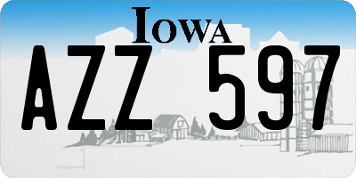 IA license plate AZZ597