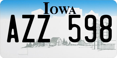 IA license plate AZZ598