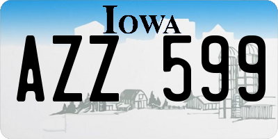 IA license plate AZZ599