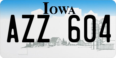 IA license plate AZZ604