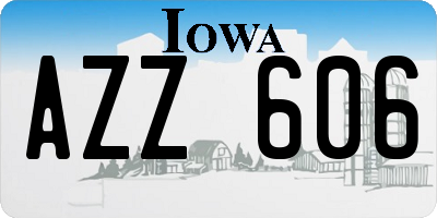 IA license plate AZZ606