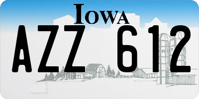 IA license plate AZZ612