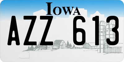 IA license plate AZZ613