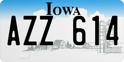 IA license plate AZZ614