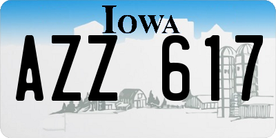 IA license plate AZZ617