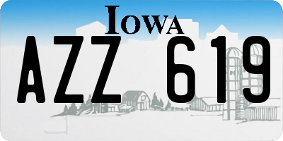 IA license plate AZZ619