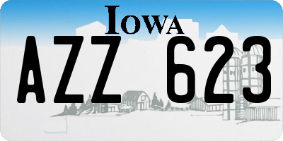 IA license plate AZZ623