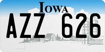 IA license plate AZZ626
