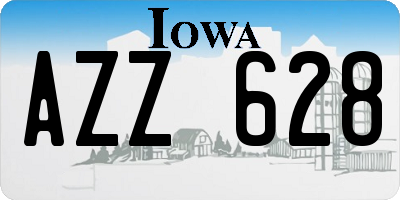 IA license plate AZZ628
