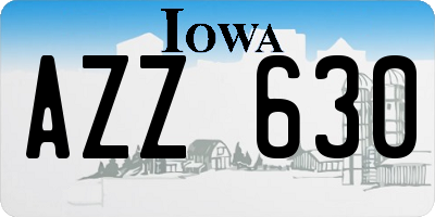 IA license plate AZZ630