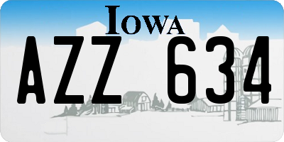 IA license plate AZZ634