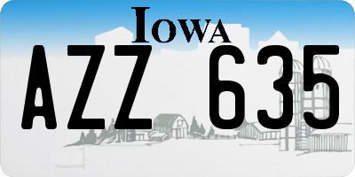 IA license plate AZZ635