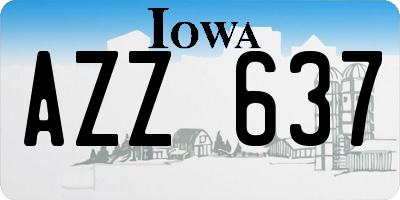IA license plate AZZ637