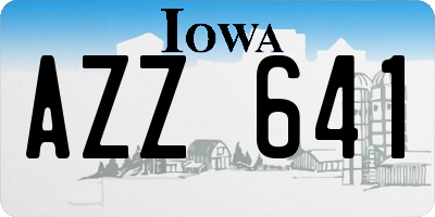 IA license plate AZZ641