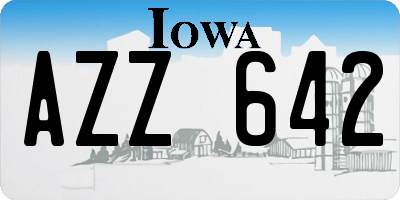IA license plate AZZ642