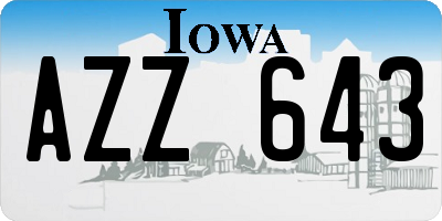 IA license plate AZZ643