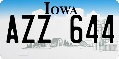 IA license plate AZZ644