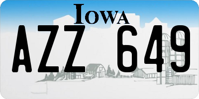 IA license plate AZZ649