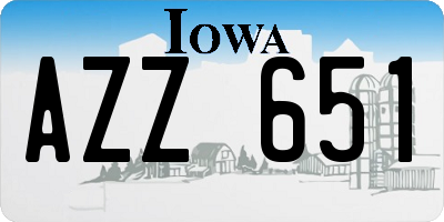 IA license plate AZZ651