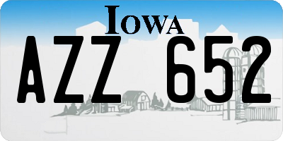 IA license plate AZZ652