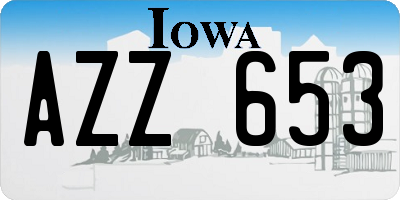 IA license plate AZZ653