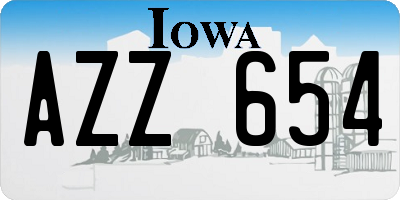 IA license plate AZZ654
