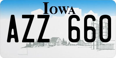 IA license plate AZZ660