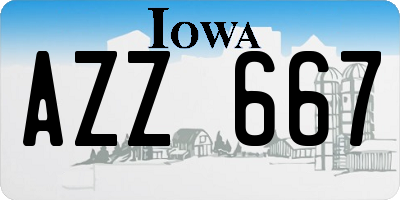 IA license plate AZZ667