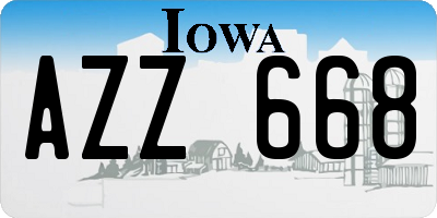 IA license plate AZZ668
