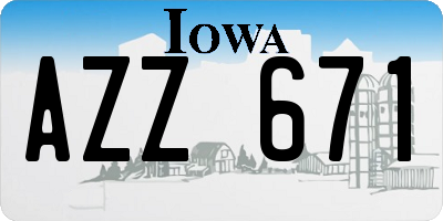 IA license plate AZZ671