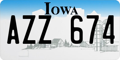 IA license plate AZZ674