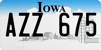 IA license plate AZZ675