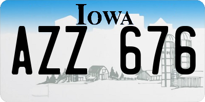 IA license plate AZZ676