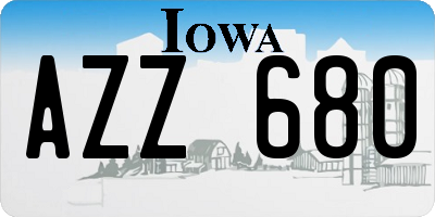 IA license plate AZZ680